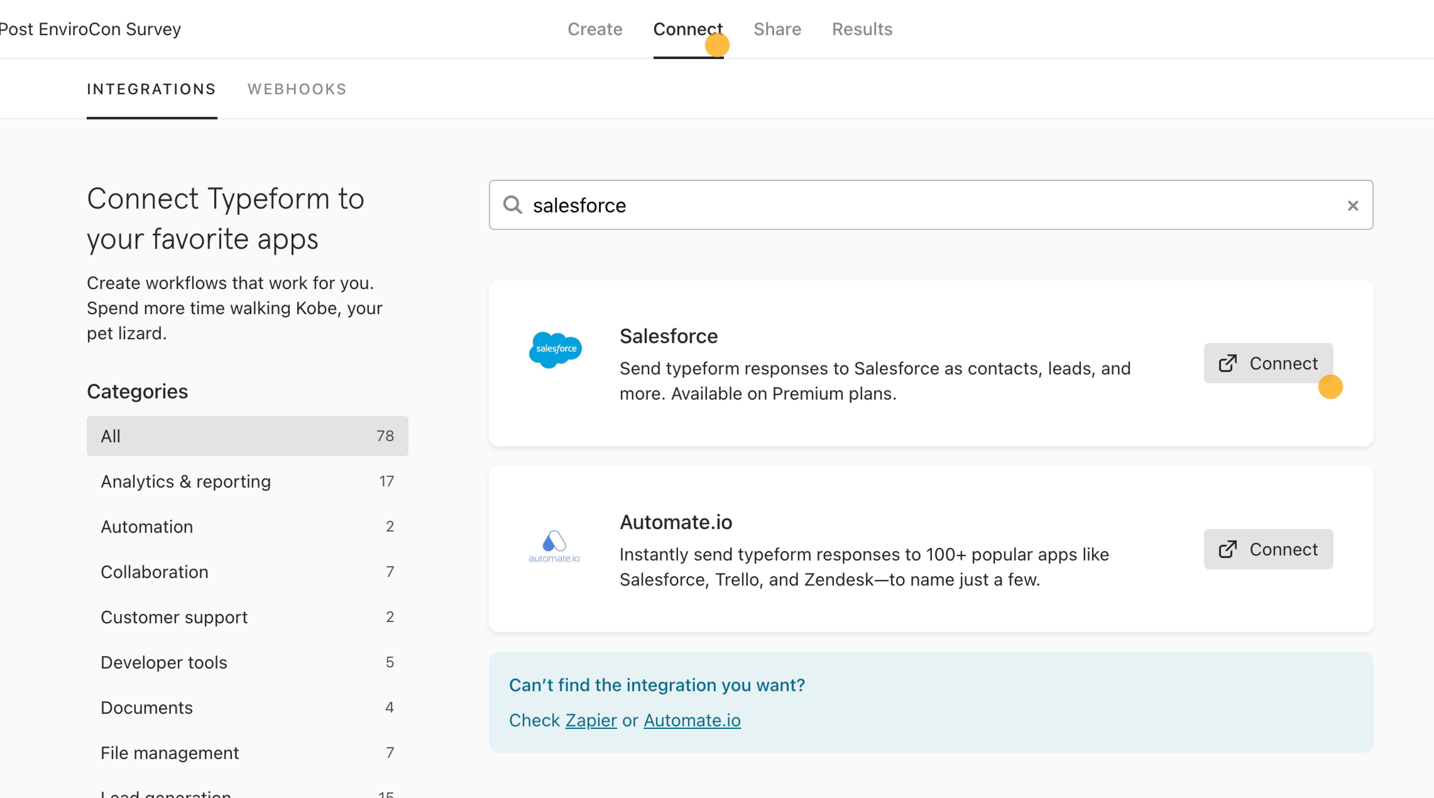 Salesforce App to Connect image